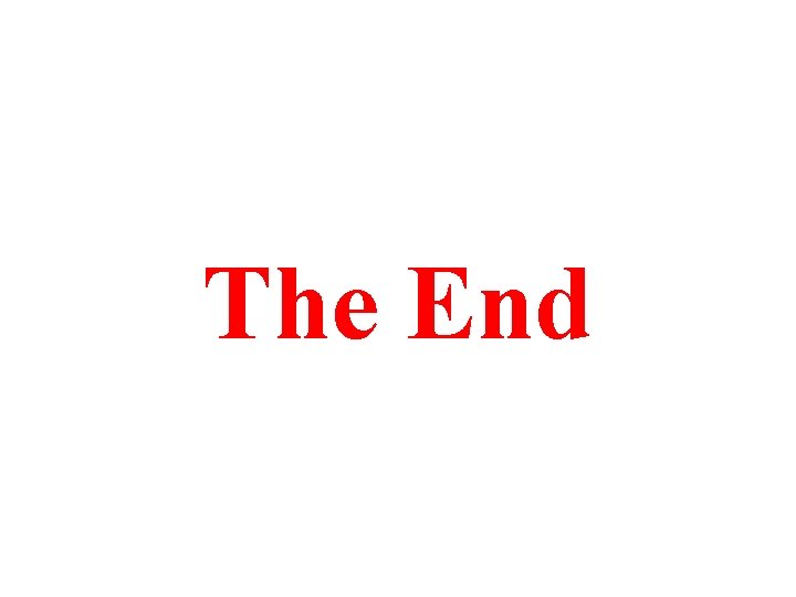 The End 