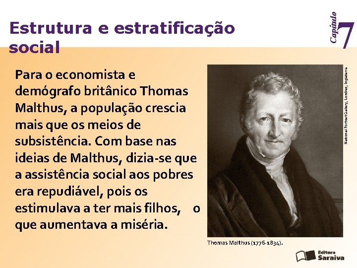 7 National Portrait Gallery, Londres, Inglaterra Para o economista e demógrafo britânico Thomas Malthus,