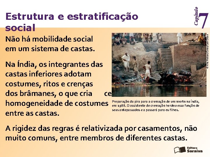 Capítulo 7 Não há mobilidade social em um sistema de castas. Na Índia, os