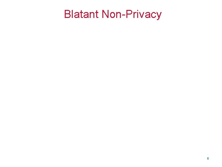 Blatant Non-Privacy 6 
