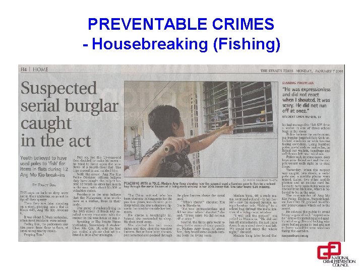 PREVENTABLE CRIMES - Housebreaking (Fishing) 