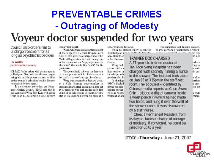 PREVENTABLE CRIMES - Outraging of Modesty 