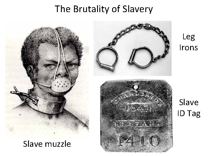The Brutality of Slavery Leg Irons Slave ID Tag Slave muzzle 