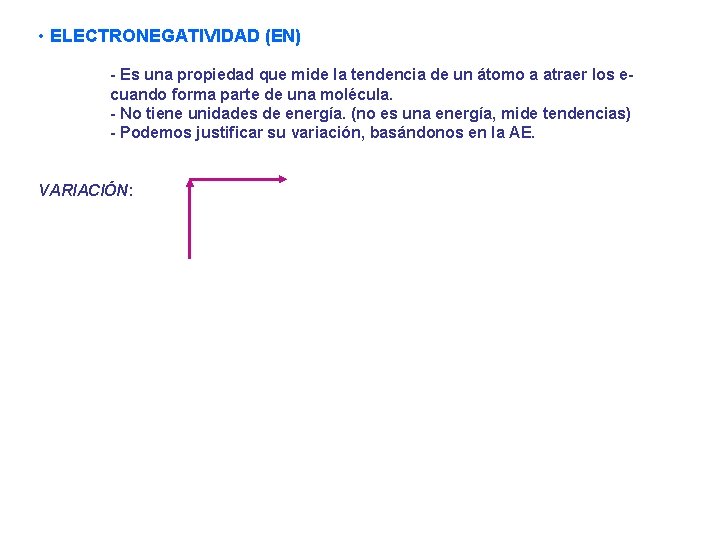  • ELECTRONEGATIVIDAD (EN) - Es una propiedad que mide la tendencia de un