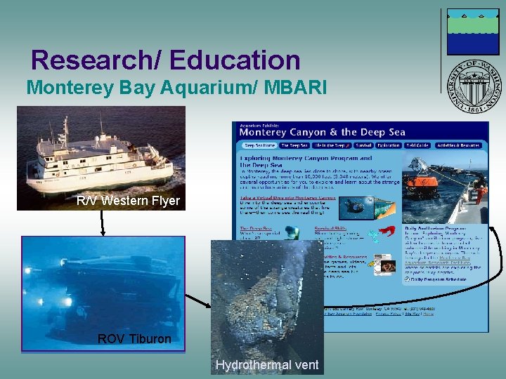 Research/ Education Monterey Bay Aquarium/ MBARI R/V Western Flyer ROV Tiburon Hydrothermal vent 