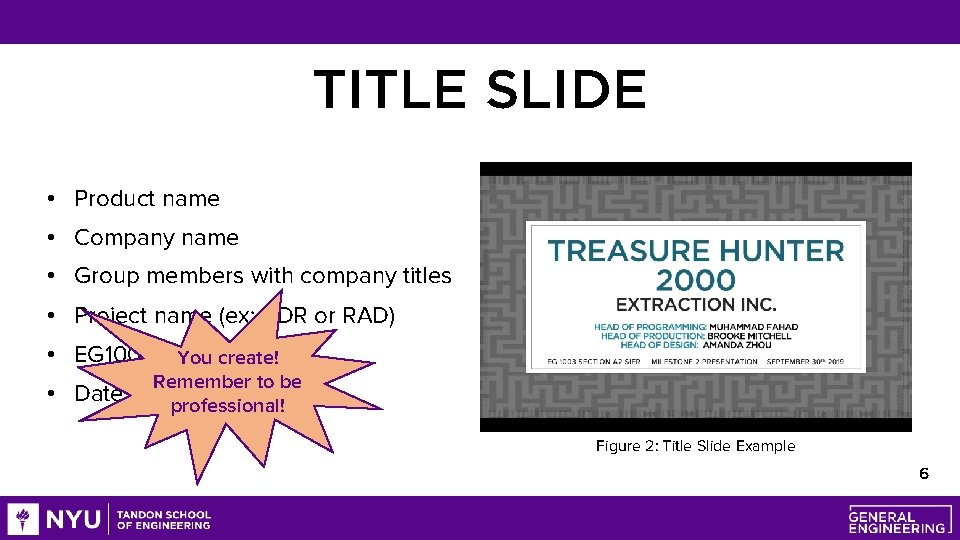 TITLE SLIDE • Product name • Company name • Group members with company titles