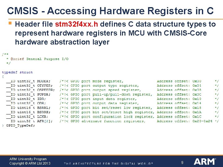 CMSIS - Accessing Hardware Registers in C § Header file stm 32 f 4