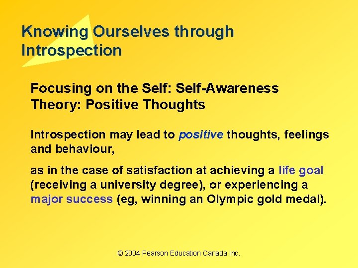 Knowing Ourselves through Introspection Focusing on the Self: Self-Awareness Theory: Positive Thoughts Introspection may Knowing Ourselves through Introspection Focusing on the Self: Self-Awareness Theory: Positive Thoughts Introspection may