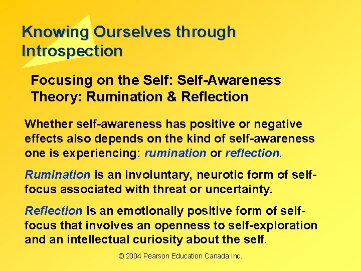 Knowing Ourselves through Introspection Focusing on the Self: Self-Awareness Theory: Rumination & Reflection Whether Knowing Ourselves through Introspection Focusing on the Self: Self-Awareness Theory: Rumination & Reflection Whether