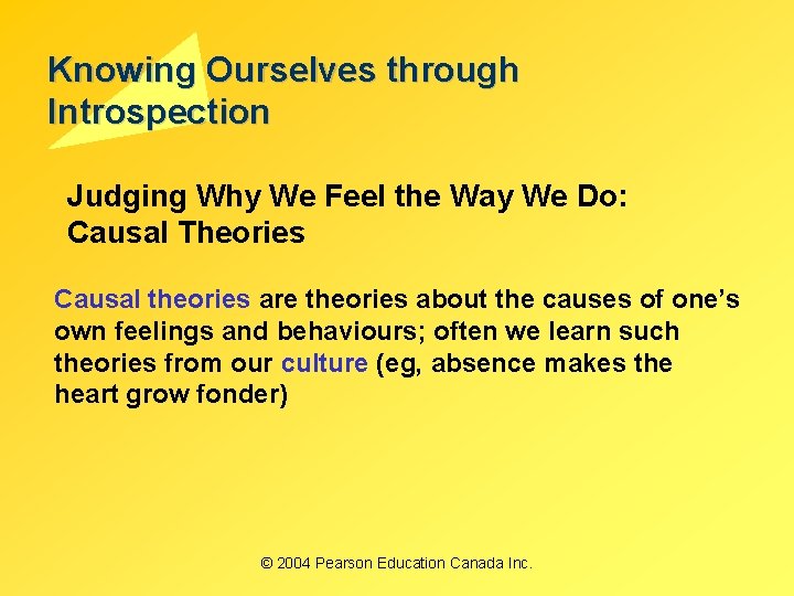 Knowing Ourselves through Introspection Judging Why We Feel the Way We Do: Causal Theories Knowing Ourselves through Introspection Judging Why We Feel the Way We Do: Causal Theories