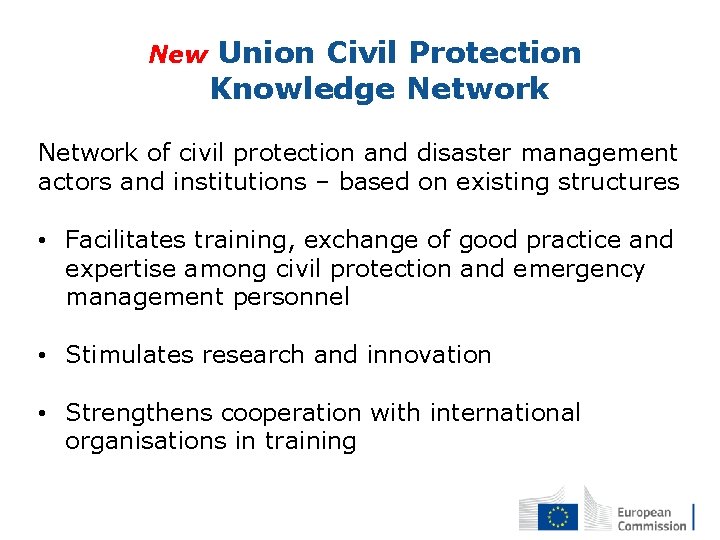 New Union Civil Protection Knowledge Network of civil protection and disaster management actors and