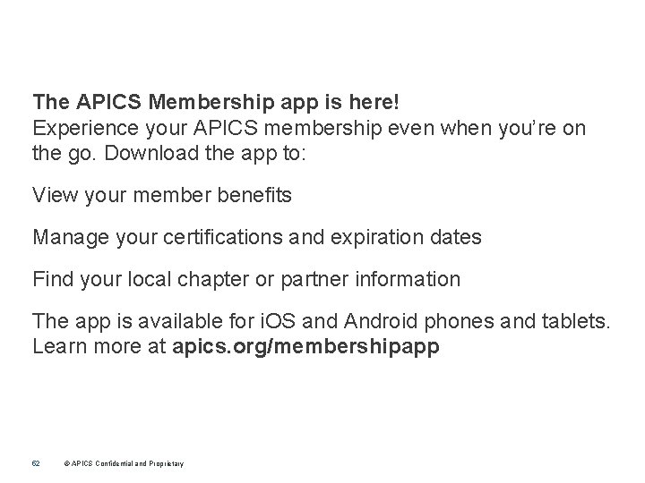 The APICS Membership app is here! Experience your APICS membership even when you’re on