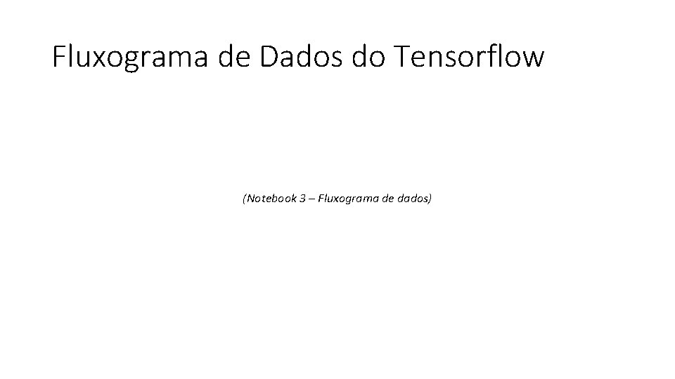 Fluxograma de Dados do Tensorflow (Notebook 3 – Fluxograma de dados) 