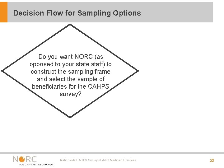 Decision Flow for Sampling Options Do you want NORC (as opposed to your state Decision Flow for Sampling Options Do you want NORC (as opposed to your state