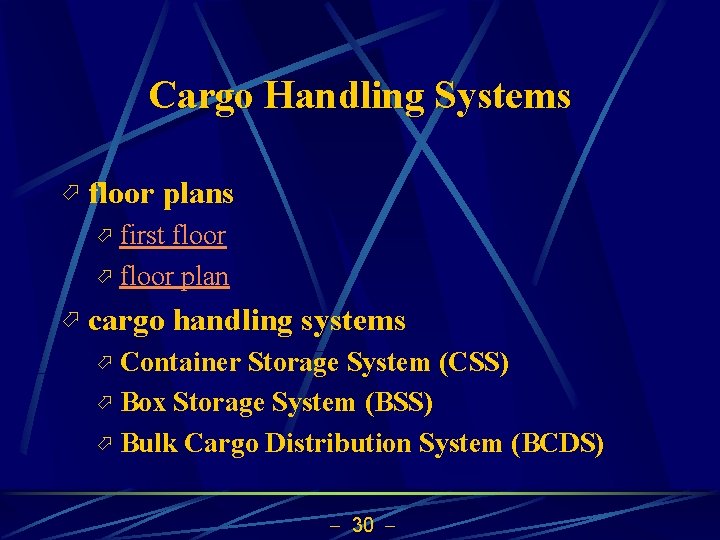 Cargo Handling Systems ö floor plans ö first floor ö floor plan ö cargo