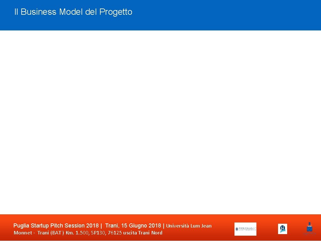Il Business Model Progetto Puglia Startup Pitch Session 2018 | Trani, 15 Giugno 2018