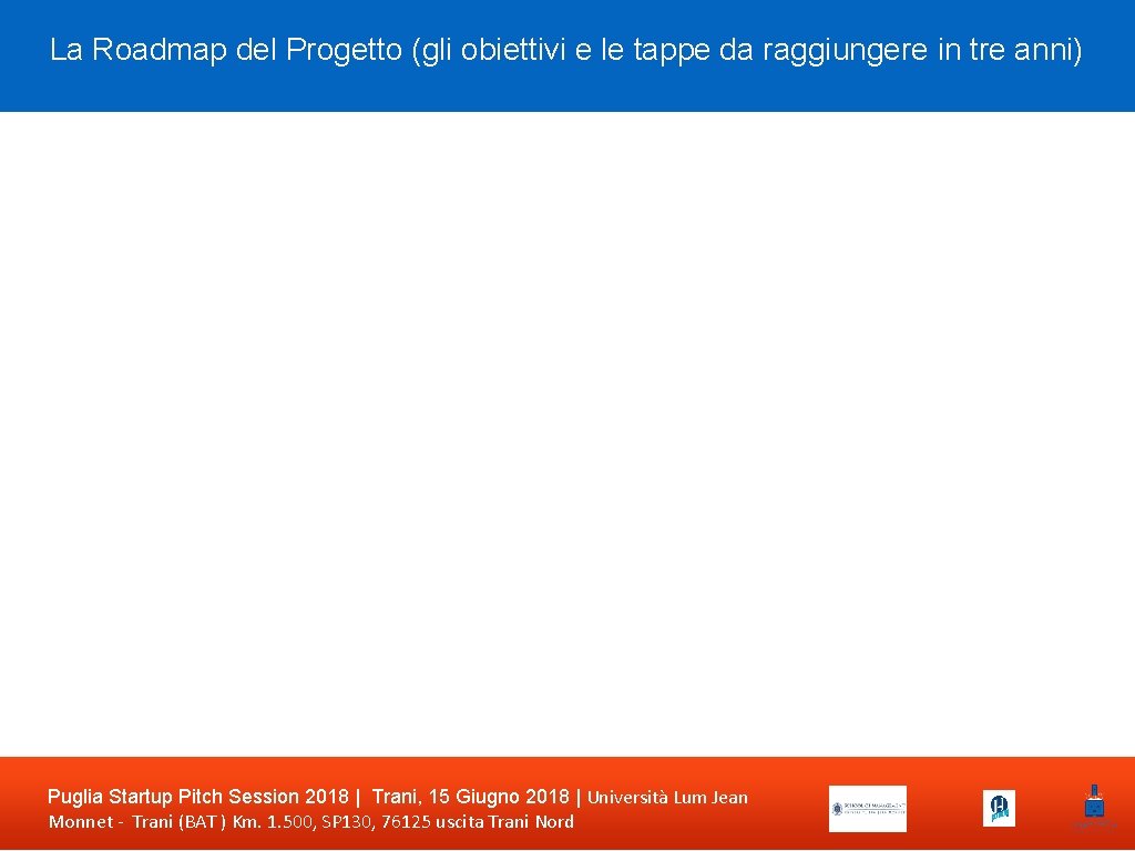 La Roadmap del Progetto (gli obiettivi e le tappe da raggiungere in tre anni)