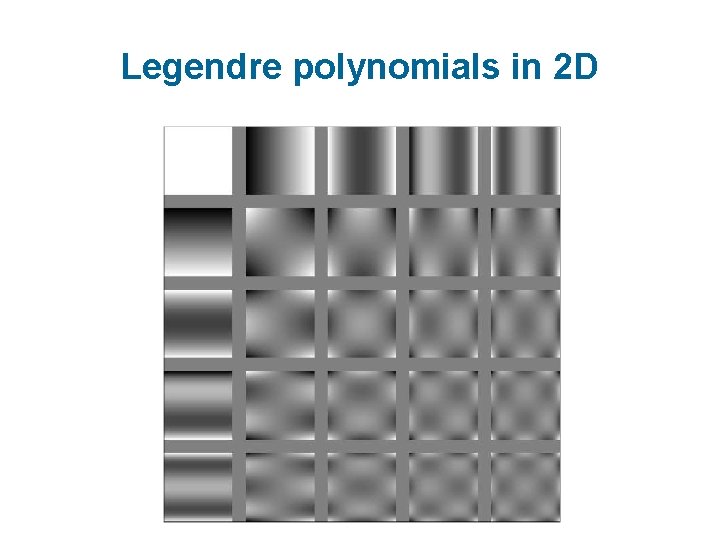 Legendre polynomials in 2 D Legendre polynomials in 2 D