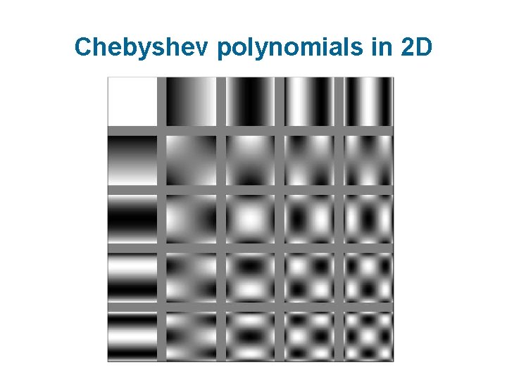 Chebyshev polynomials in 2 D Chebyshev polynomials in 2 D