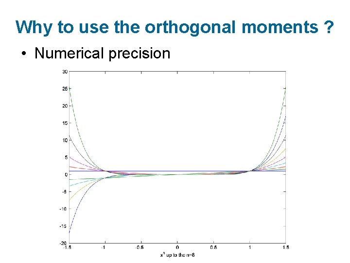 Why to use the orthogonal moments ? • Numerical precision 