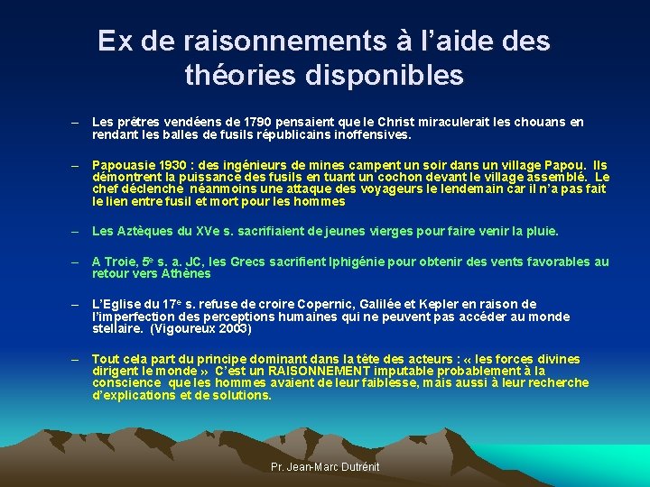 Ex de raisonnements à l’aide des théories disponibles – Les prêtres vendéens de 1790