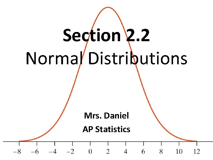 Section 2. 2 Normal Distributions Mrs. Daniel AP Statistics 