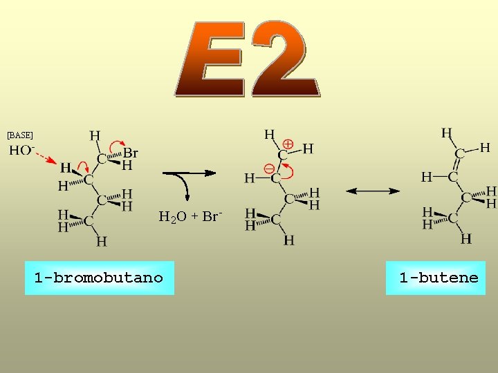 [BASE] H 2 O 1 -bromobutano + Br - 1 -butene 