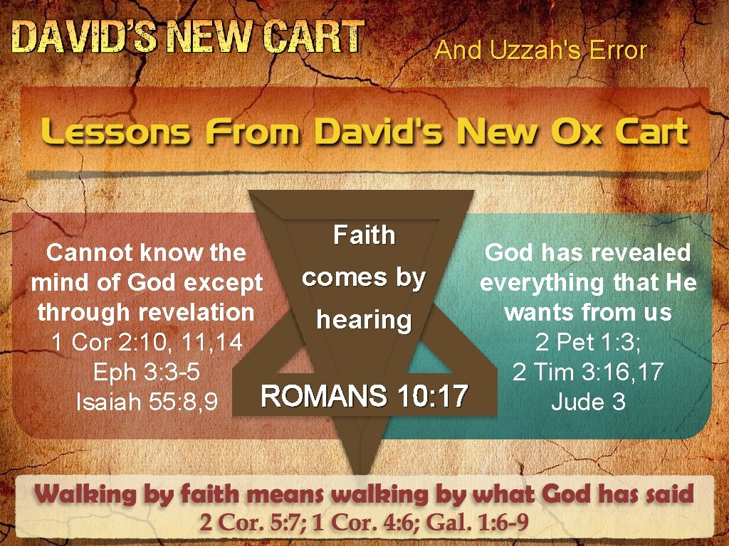 And Uzzah's Error Faith Cannot know the God has revealed comes by mind of And Uzzah's Error Faith Cannot know the God has revealed comes by mind of