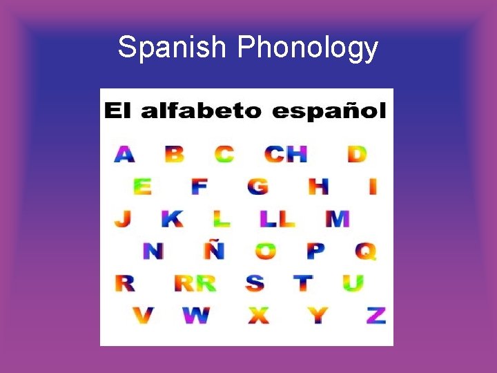 Spanish Phonology Spanish Phonology