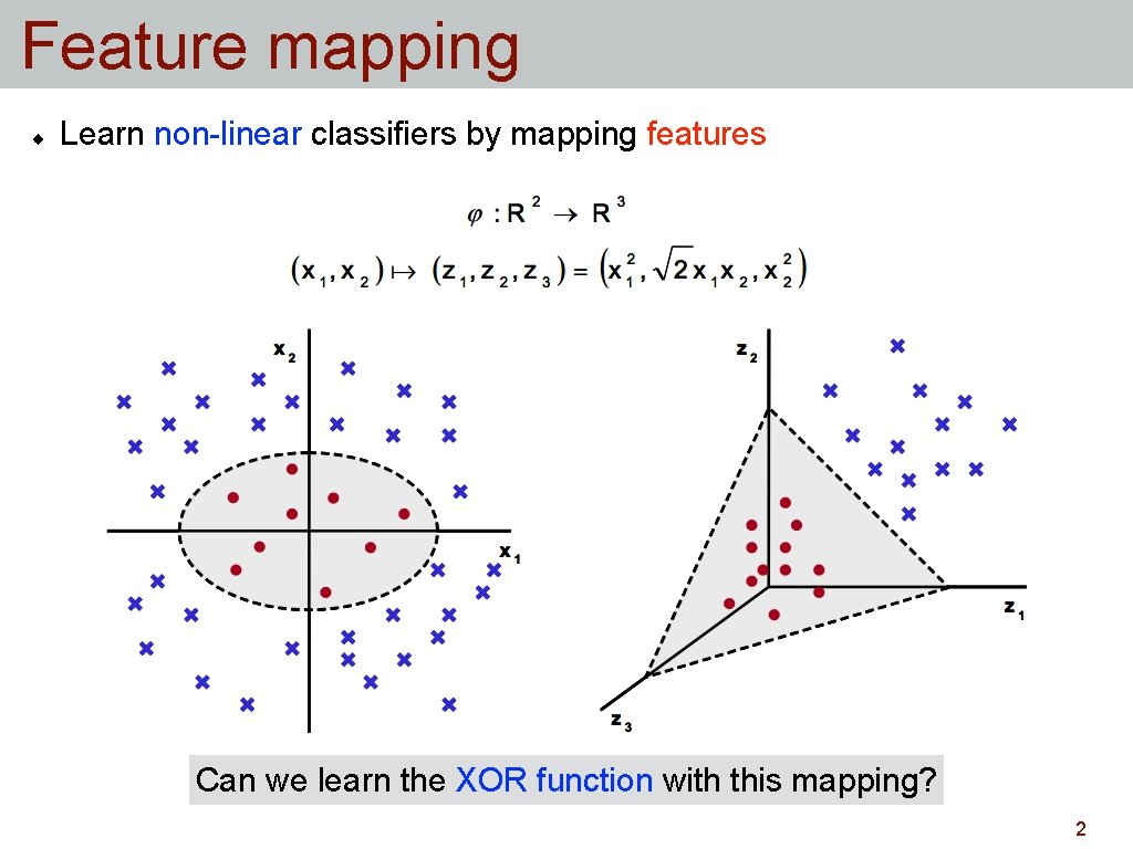 Kernel Methods The slides are closely adapted from