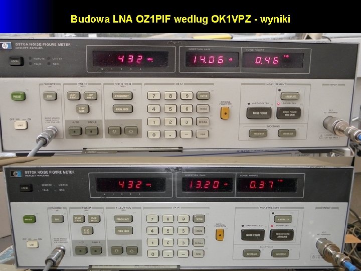 Budowa LNA OZ 1 PIF wedlug OK 1 VPZ - wyniki 