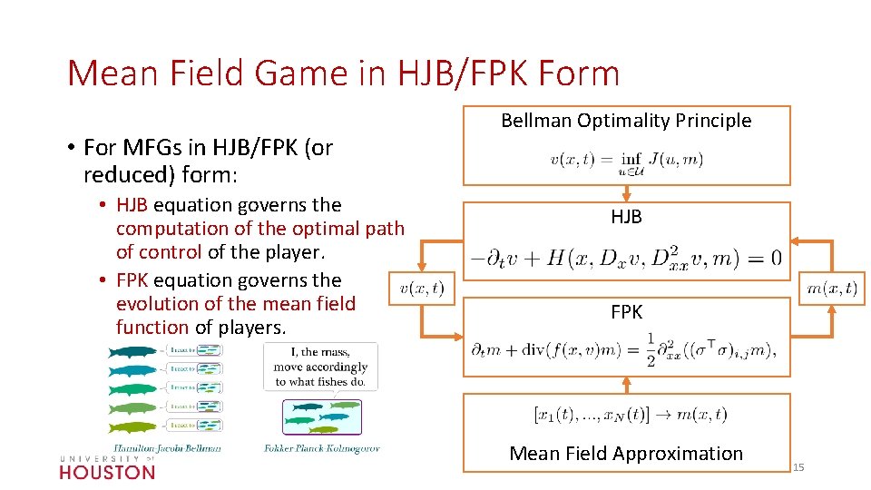 Mean Field Game in HJB/FPK Form • For MFGs in HJB/FPK (or reduced) form: