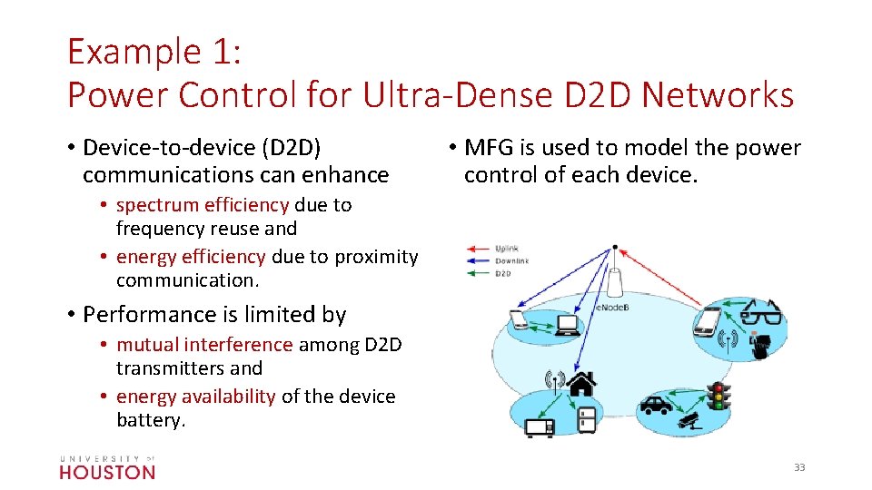 Example 1: Power Control for Ultra-Dense D 2 D Networks • Device-to-device (D 2