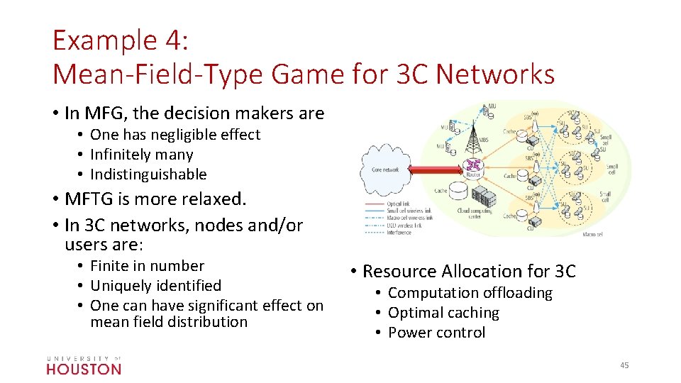 Example 4: Mean-Field-Type Game for 3 C Networks • In MFG, the decision makers
