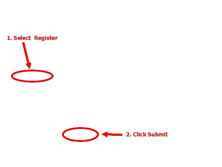 1. Select Register 2. Click Submit 