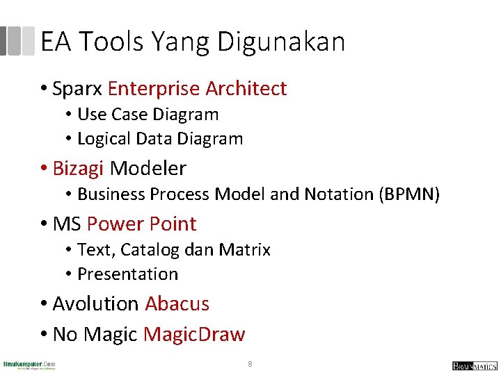 EA Tools Yang Digunakan • Sparx Enterprise Architect • Use Case Diagram • Logical