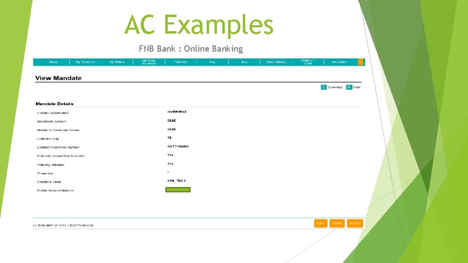 AC Examples FNB Bank : Online Banking 