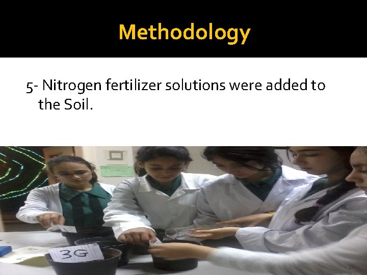 Methodology 5 - Nitrogen fertilizer solutions were added to the Soil. 16 