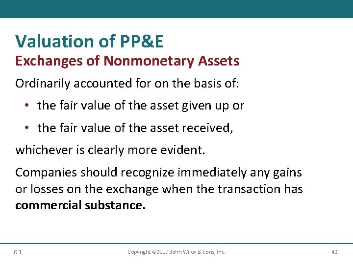 Valuation of PP&E Exchanges of Nonmonetary Assets Ordinarily accounted for on the basis of: Valuation of PP&E Exchanges of Nonmonetary Assets Ordinarily accounted for on the basis of: