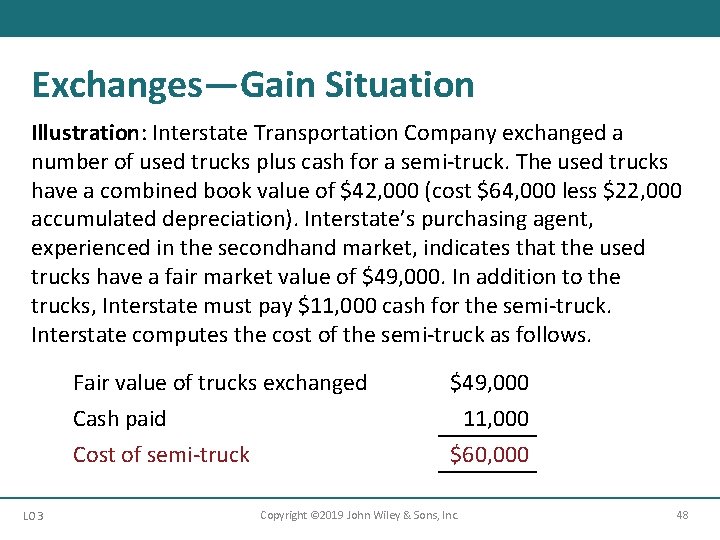 Exchanges—Gain Situation Illustration: Interstate Transportation Company exchanged a number of used trucks plus cash