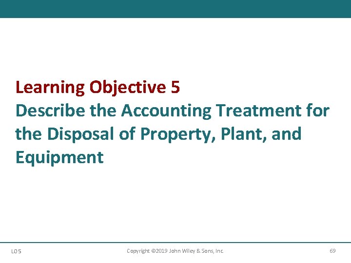 Learning Objective 5 Describe the Accounting Treatment for the Disposal of Property, Plant, and Learning Objective 5 Describe the Accounting Treatment for the Disposal of Property, Plant, and