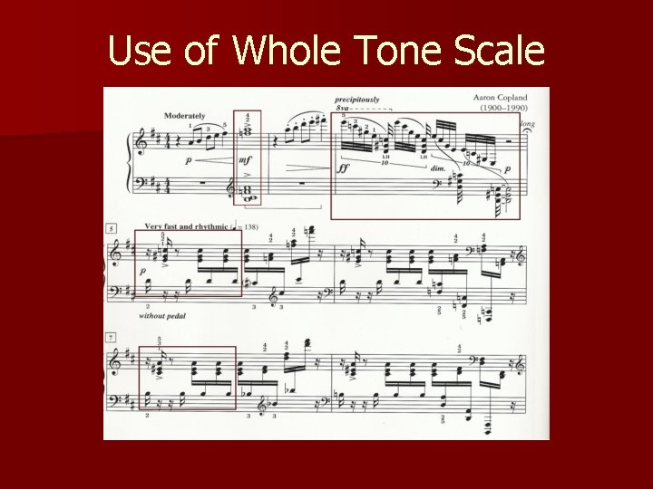 Use of Whole Tone Scale 