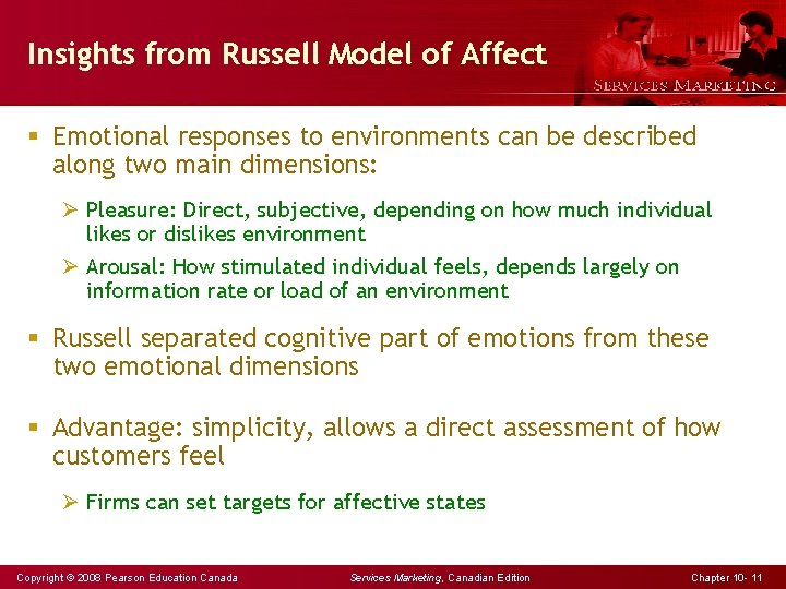 Insights from Russell Model of Affect § Emotional responses to environments can be described