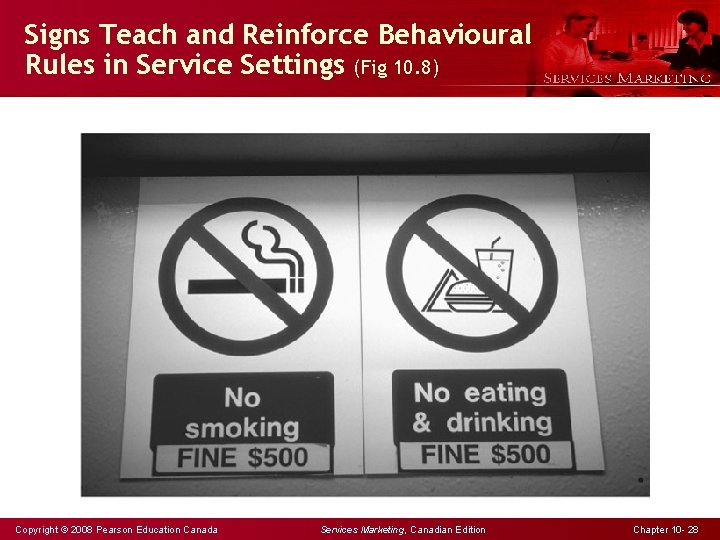 Signs Teach and Reinforce Behavioural Rules in Service Settings (Fig 10. 8) Note: Fines