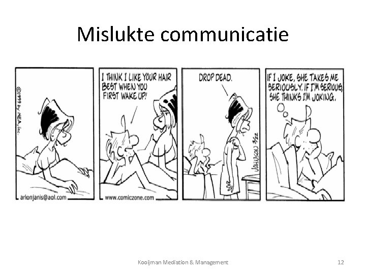 Mislukte communicatie Kooijman Mediation & Management 12 