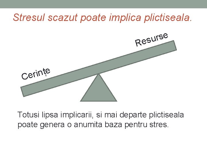 Stresul scazut poate implica plictiseala. e s r u Res e ț n i Stresul scazut poate implica plictiseala. e s r u Res e ț n i