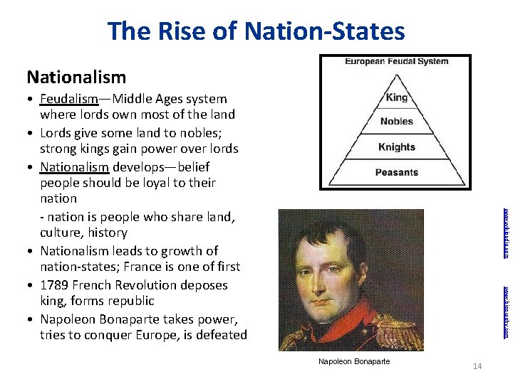The Rise of Nation-States Nationalism www. wikipedia. com • Feudalism—Middle Ages system where lords