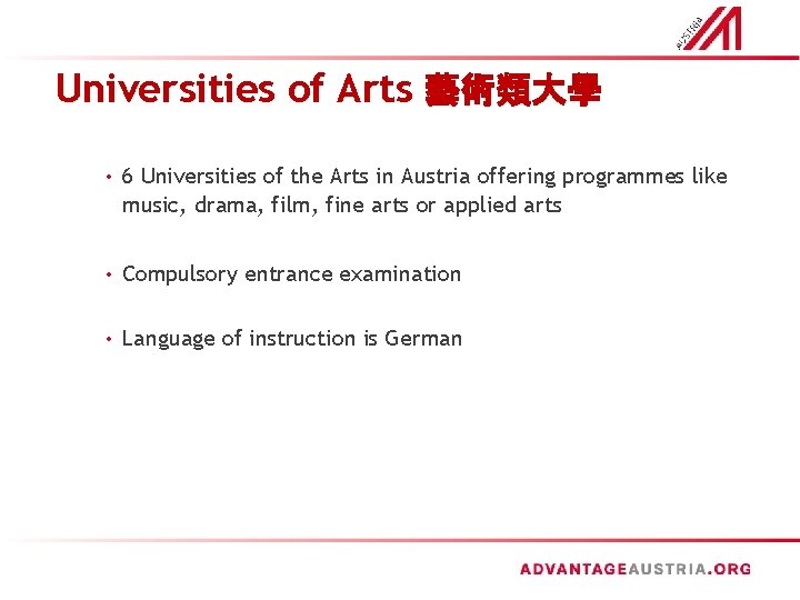 Universities of Arts 藝術類大學 • 6 Universities of the Arts in Austria offering programmes