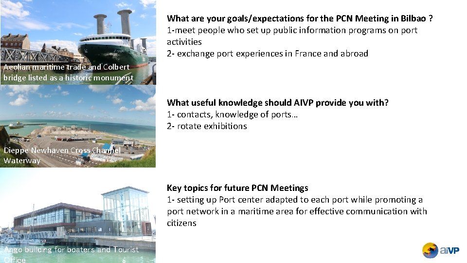 What are your goals/expectations for the PCN Meeting in Bilbao ? 1 -meet people