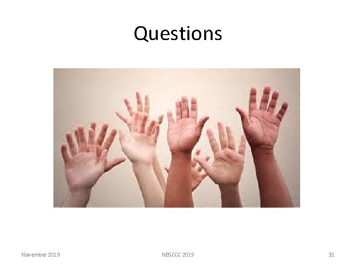 Questions November 2019 NBSCCC 2019 31 